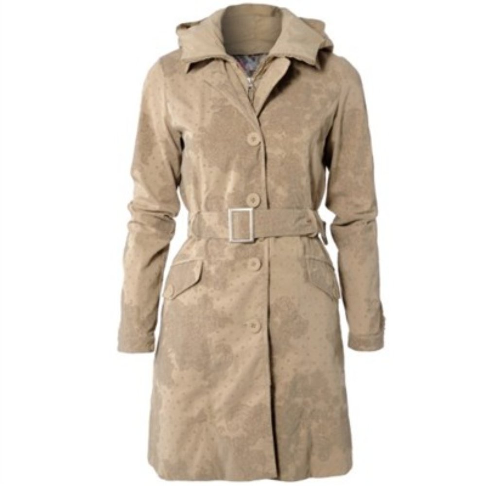 New Desigual Paisley Hooded Trench Coat